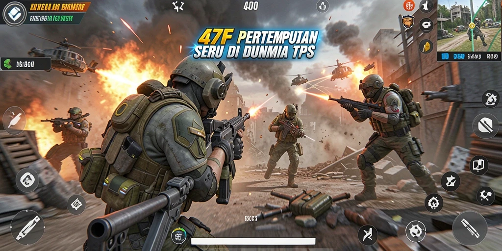 Screenshot gameplay 47F dengan aksi pertempuran yang mendebarkan.