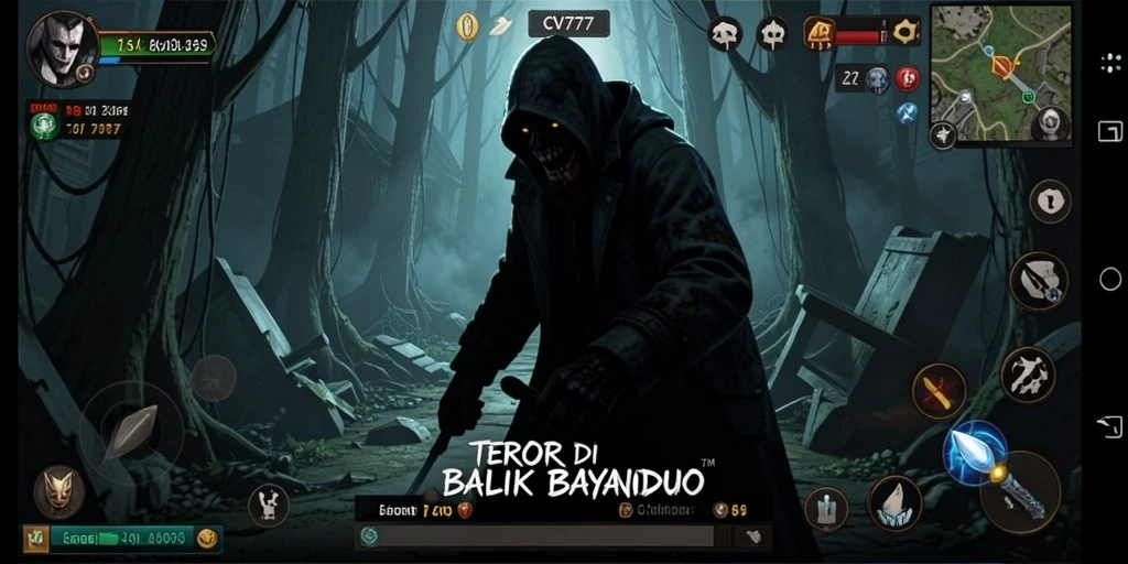 Screenshot menampilkan gameplay menegangkan di dunia Horror yang mencekam.