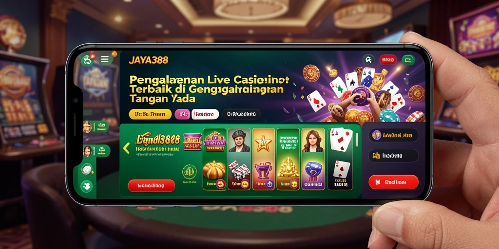 Screenshot utama dari gameplay JAYA388 menampilkan dealer dan meja permainan yang mengesankan.