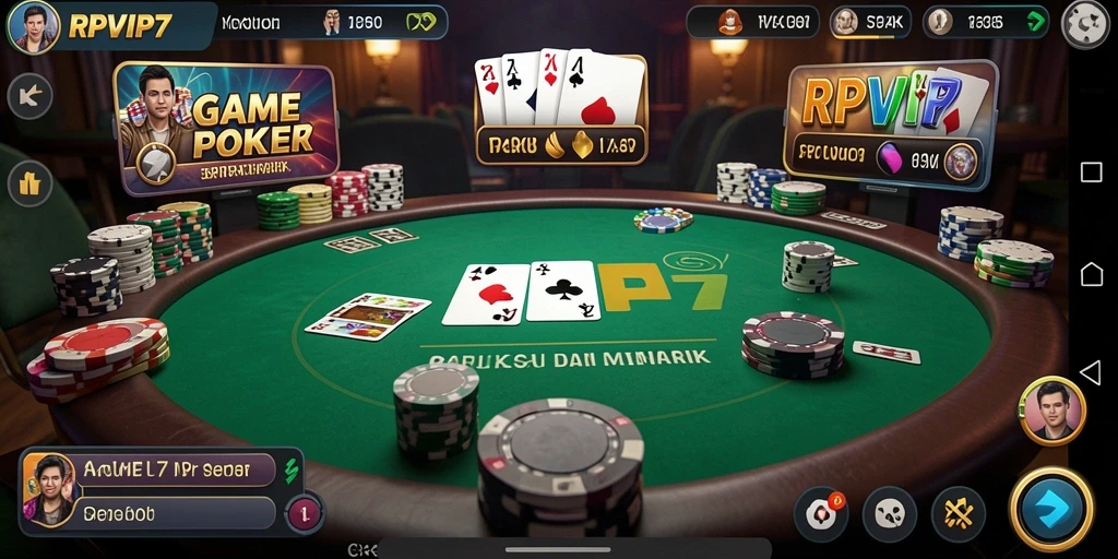 Tampilan gameplay Poker RPVIP7 yang menegangkan dan menarik.