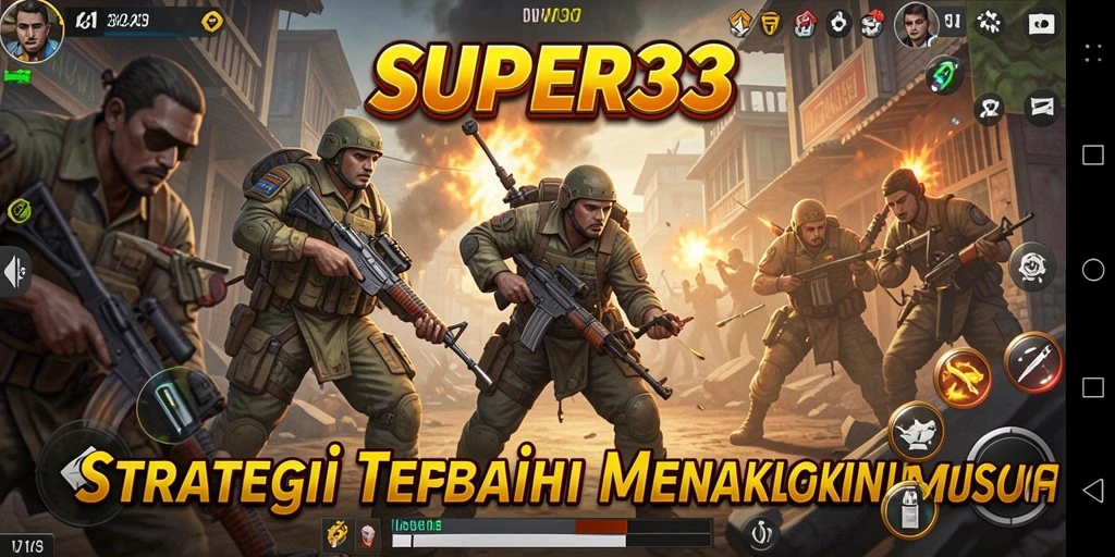 Tampilan gameplay SUPER33 yang menegangkan dan penuh strategi.