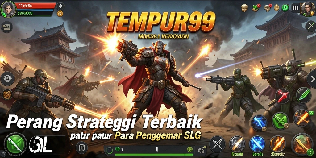 Screenshot gameplay menunjukkan aksi pertempuran epik dalam TEMPUR99.