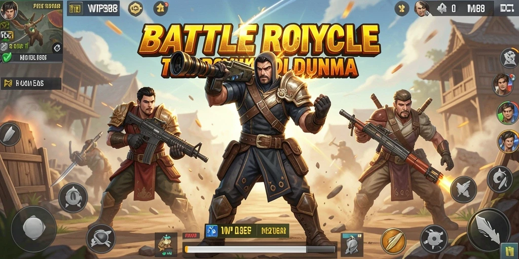 Tangkapan layar gameplay WP888 dengan aksi pertempuran intens.